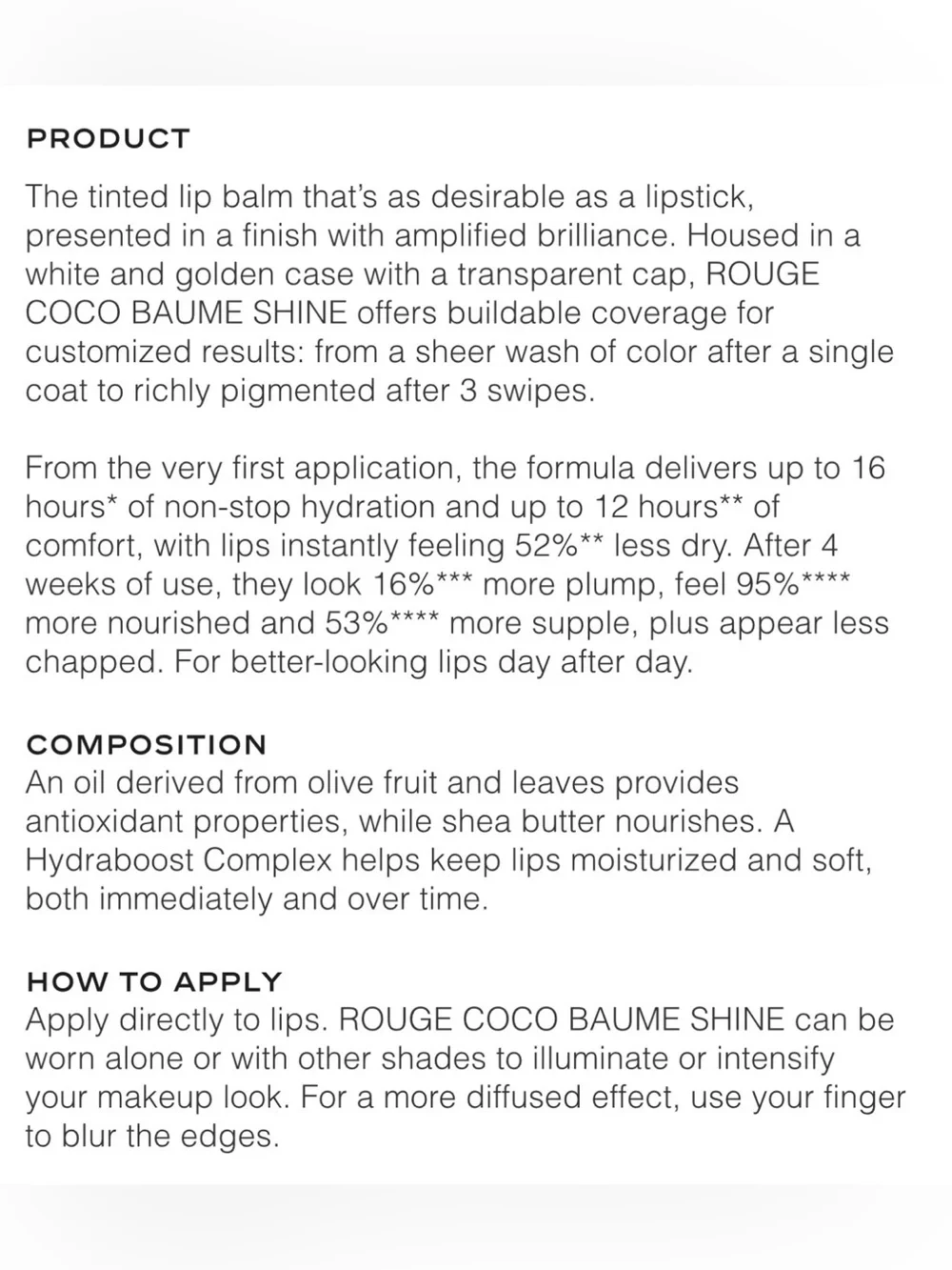 CHANEL shine tinted
